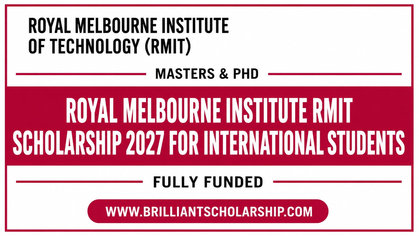 Royal Melbourne Institute RMIT Scholarship 2027 for International Students