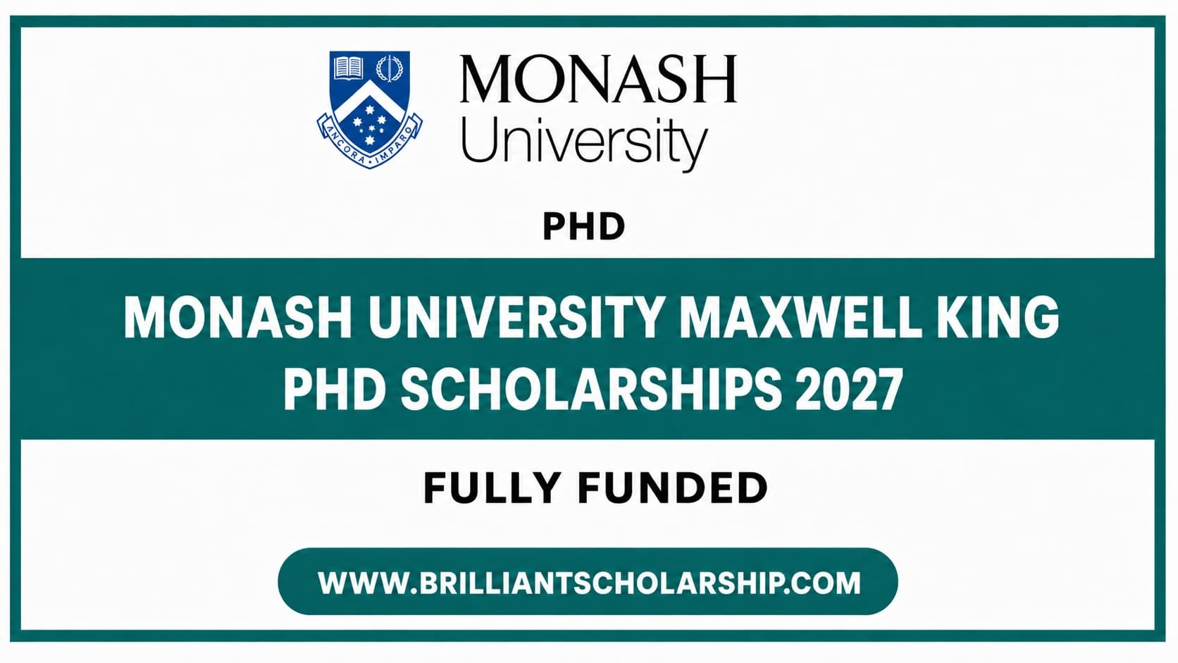 Monash University Maxwell King PhD Scholarships 2027