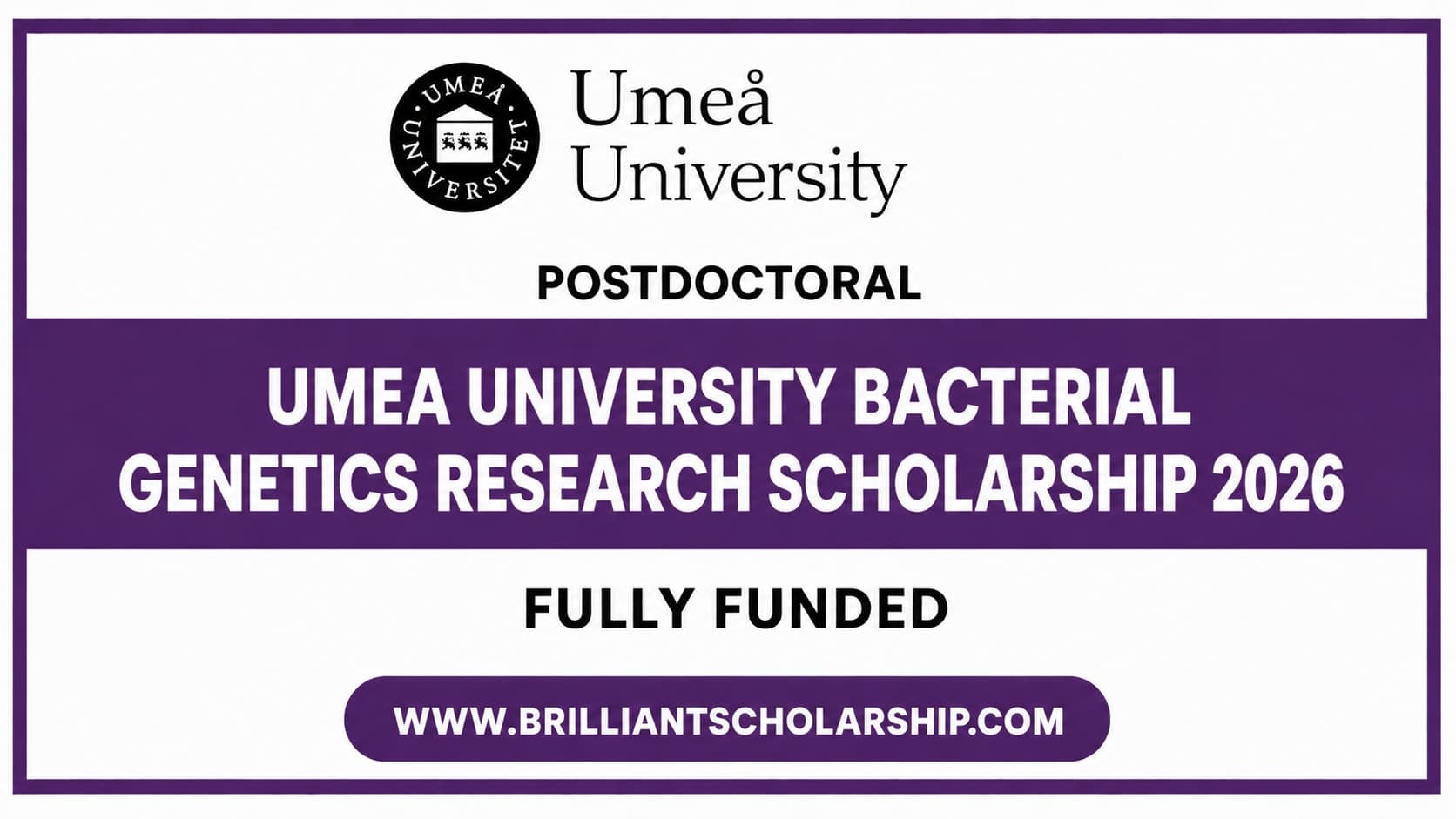 Umea University Bacterial Genetics Research Scholarship 2026