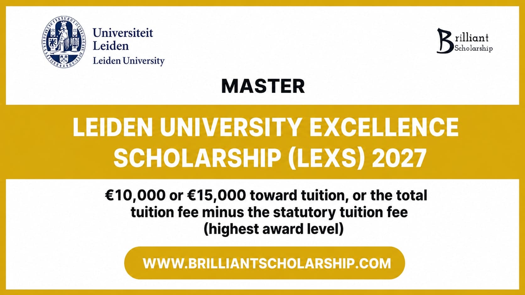 Leiden University Excellence Scholarship (LExS) 2027