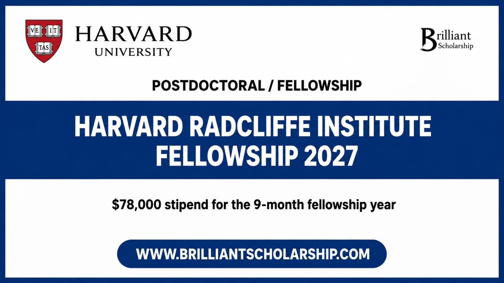 Harvard Radcliffe Institute Fellowship 2027